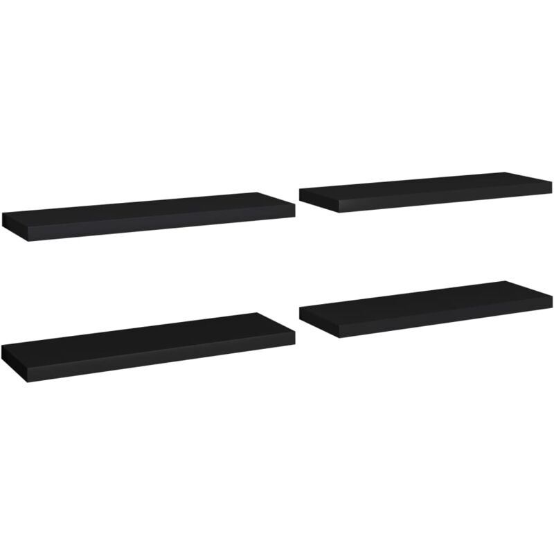 

vidaXL Estante Flotante de Pared MDF 4 Unidades Negro 80x23,5x3,8cm - Negro