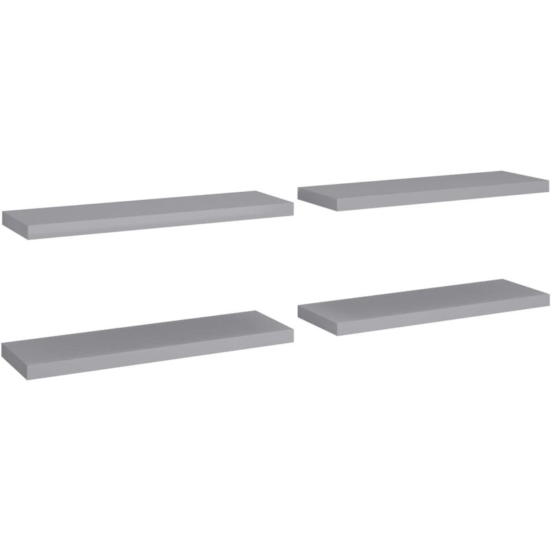 

vidaXL Estante Flotante de Pared MDF 4 Unidades Gris 80x23,5x3,8cm - Gris