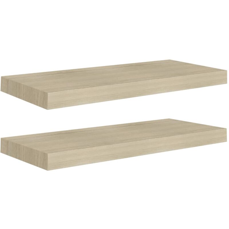 

vidaXL Estante Flotante de Pared MDF 2 Unidades Color Roble 60x23,5x3,8 cm - Marrón