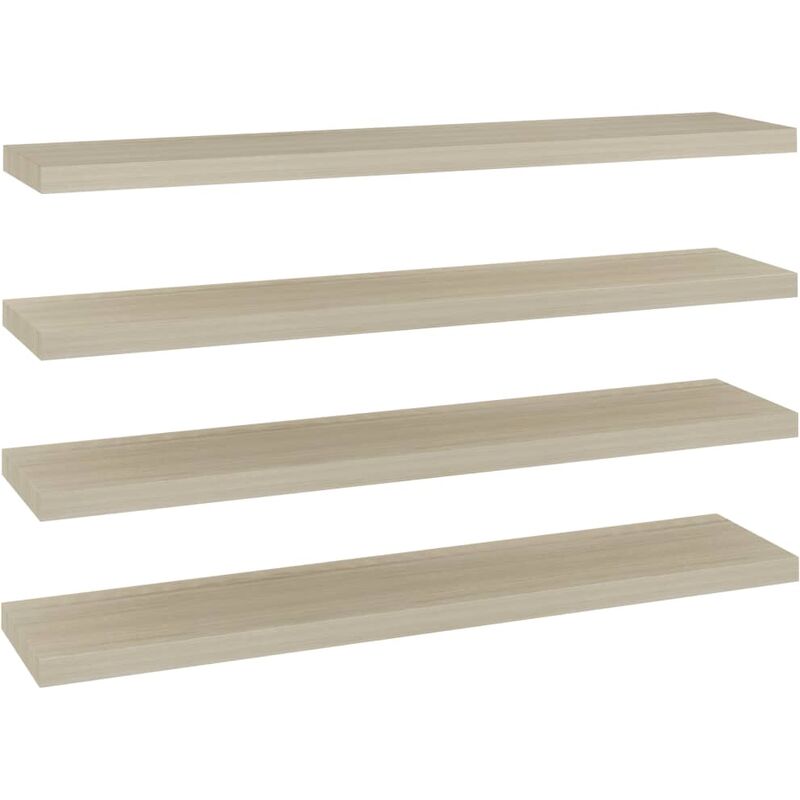 

vidaXL Estante Flotante de Pared MDF 4 Unidades Color Roble 120x23,5x3,8cm - Marrón