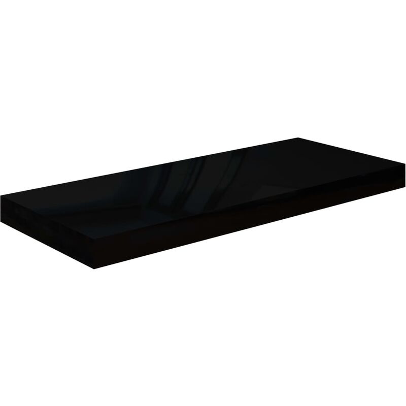 

vidaXL Estante Flotante de Pared MDF Negro con Brillo 60x23,5x3,8 cm - Negro