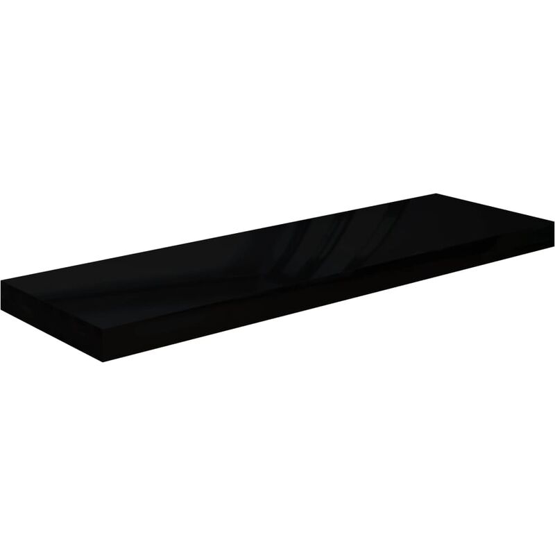 

vidaXL Estante Flotante de Pared MDF Negro con Brillo 80x23,5x3,8 cm - Negro