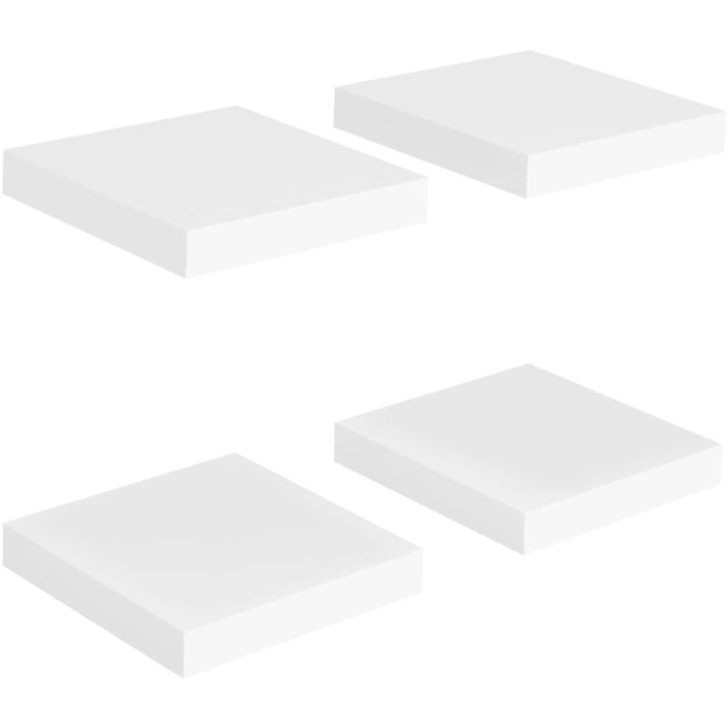

vidaXL Estante Flotante de Pared MDF 4 Unidades Blanco 23x23,5x3,8 cm - Blanco