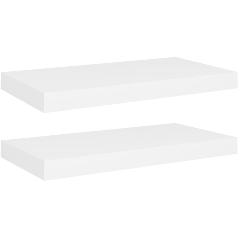 

vidaXL Estante Flotante de Pared MDF 2 Unidades Blanco 50x23x3,8 cm - Blanco