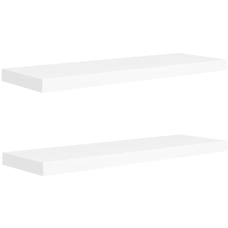

vidaXL Estante Flotante de Pared MDF 2 Unidades Blanco 80x23,5x3,8cm - Blanco