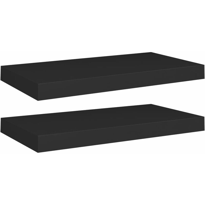 

vidaXL Estante Flotante de Pared MDF 2 Unidades Negro 50x23x3,8 cm - Negro