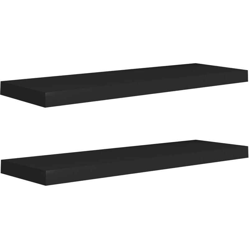 

vidaXL Estante Flotante de Pared MDF 2 Unidades Negro 80x23,5x3,8cm - Negro