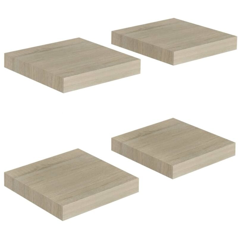 

vidaXL Estante Flotante de Pared MDF 4 Unidades Roble 23x23,5x3,8 cm - Marrón