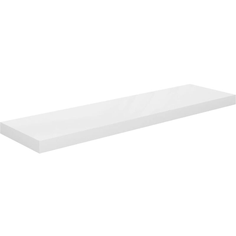 

vidaXL Estante Flotante de Pared MDF Blanco con Brillo 90x23,5x3,8 cm - Blanco