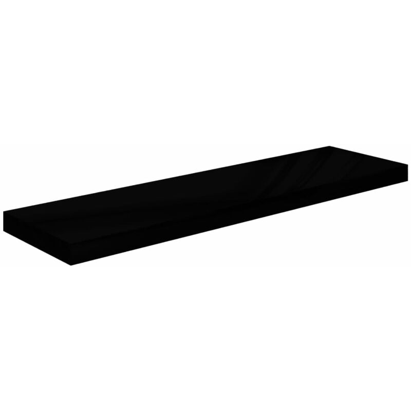 

vidaXL Estante Flotante de Pared MDF Negro con Brillo 90x23,5x3,8 cm - Negro