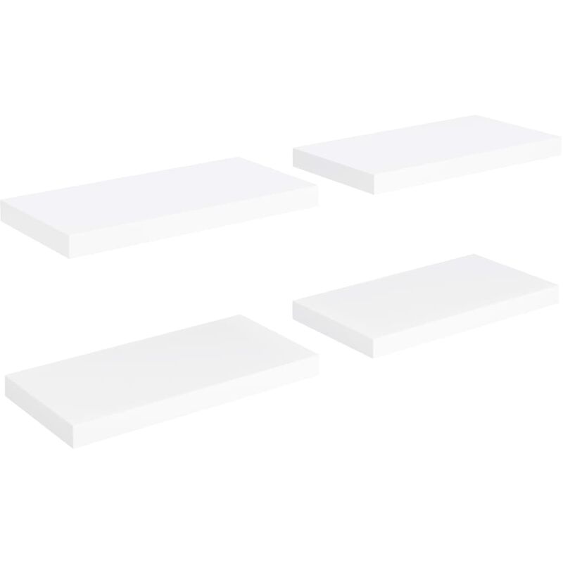 

vidaXL Estante Flotante de Pared MDF 4 Unidades Blanco 50x23x3,8 cm - Blanco