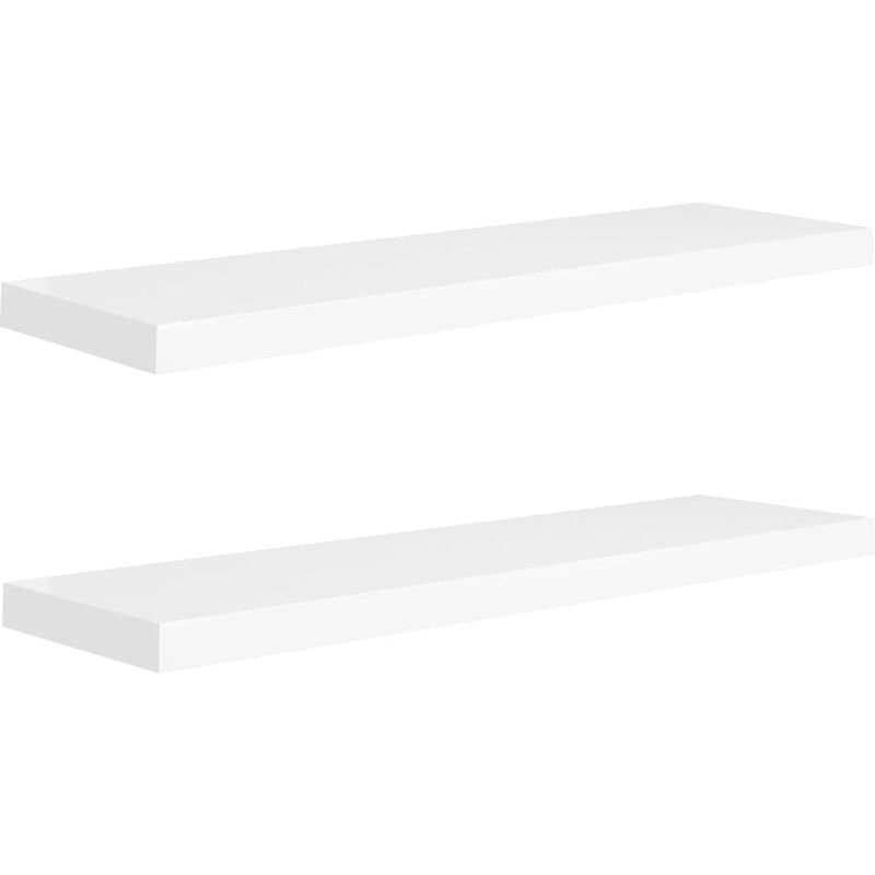 

vidaXL Estante Flotante de Pared MDF 2 Unidades Blanco 90x23,5x3,8cm - Blanco
