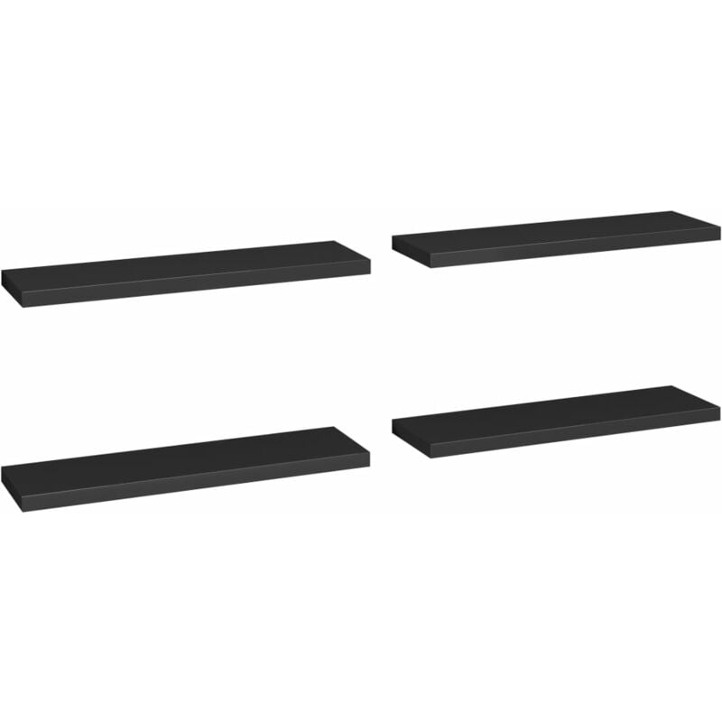 

vidaXL Estante Flotante de Pared MDF 4 Unidades Negro 90x23,5x3,8 cm - Negro