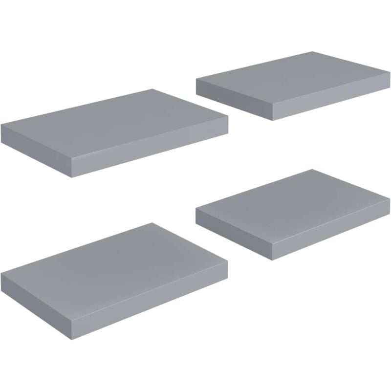 

vidaXL Estante Flotante de Pared MDF 4 Unidades Gris 40x23x3,8 cm - Gris