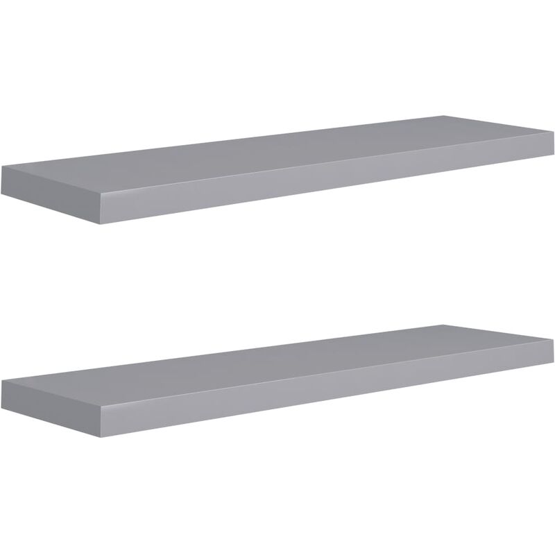 

vidaXL Estante Flotante de Pared MDF 2 Unidades Gris 90x23,5x3,8 cm - Gris