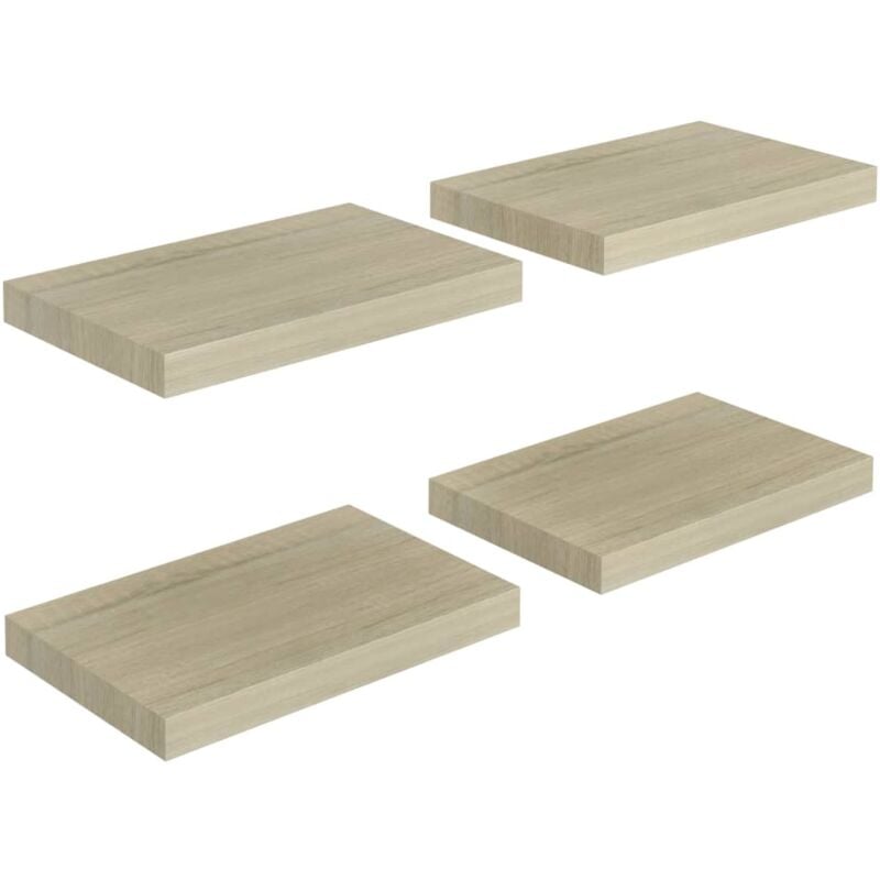 

vidaXL Estante Flotante de Pared MDF 4 Unidades Color Roble 40x23x3,8 cm - Marrón