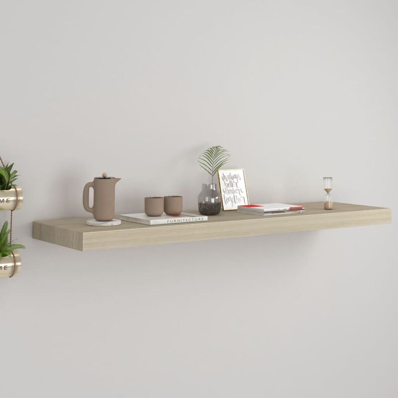 

Estante flotante de pared color roble MDF 90x23,5x3,8 cm