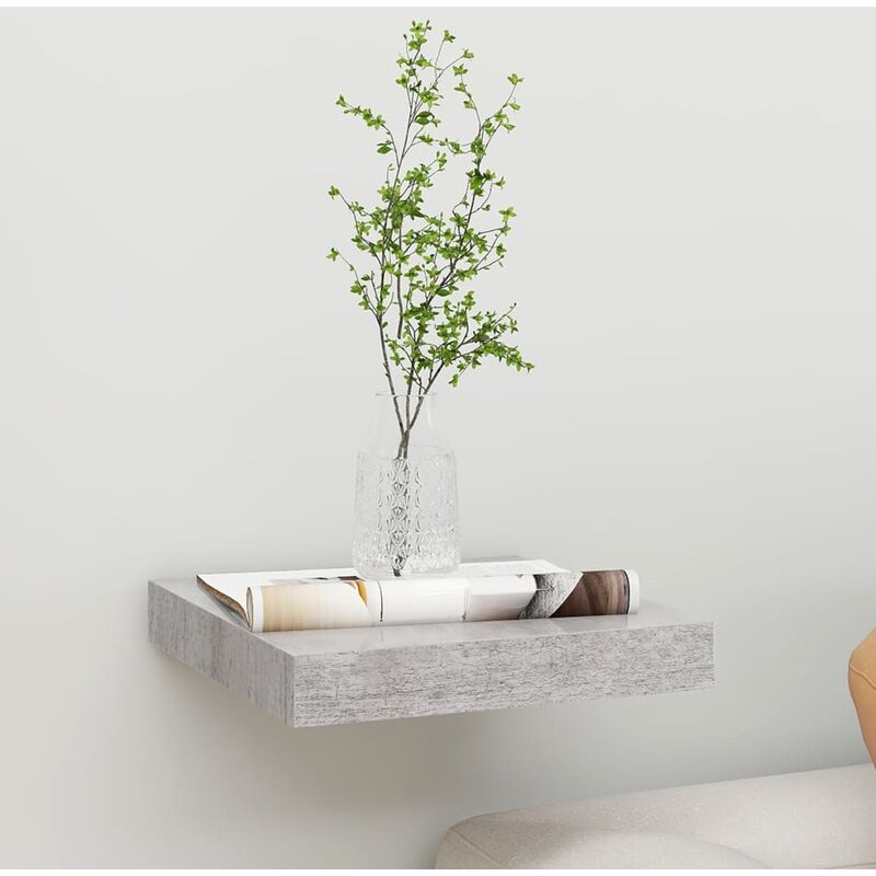 

Estante flotante de pared gris hormigón MDF 23x23,5x3,8cm