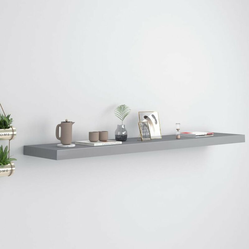 

Estante flotante de pared gris MDF 120x23,5x3,8 cm