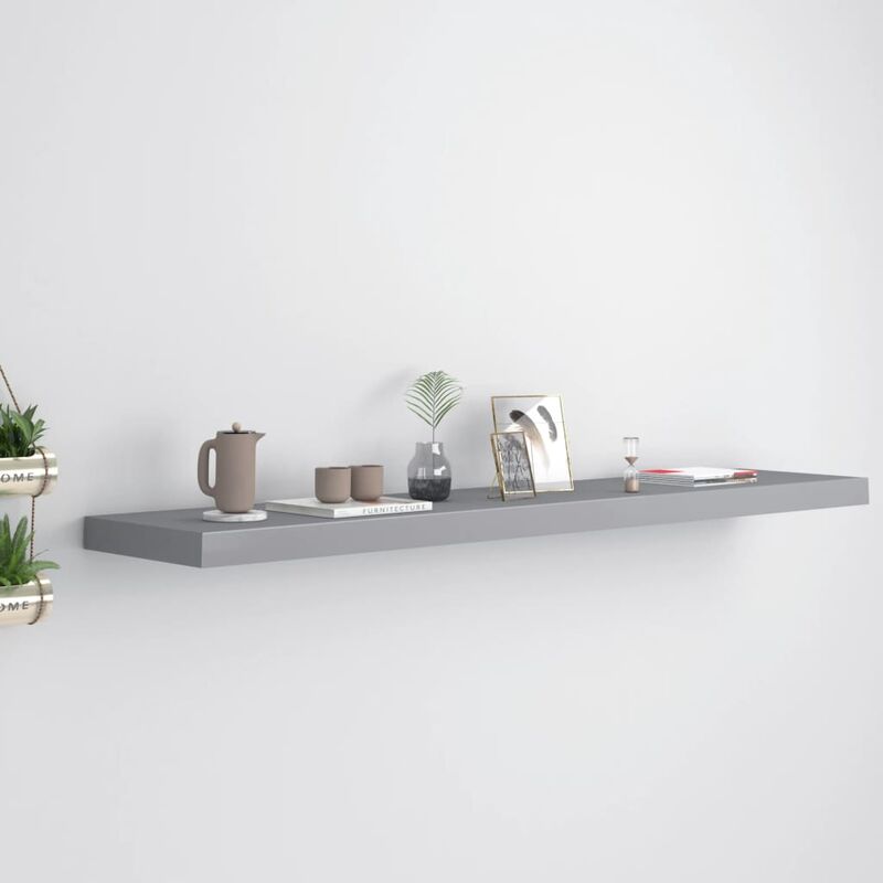

Youthup - Estante flotante de pared gris MDF 120x23,5x3,8 cm - Gris