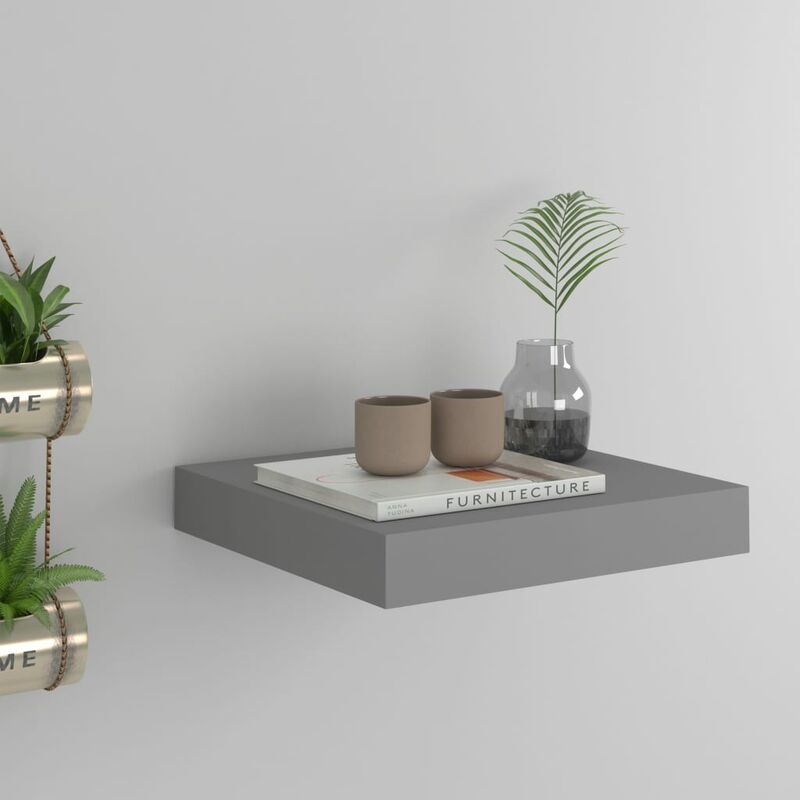 

Estante flotante de pared gris MDF 23x23,5x3,8 cm