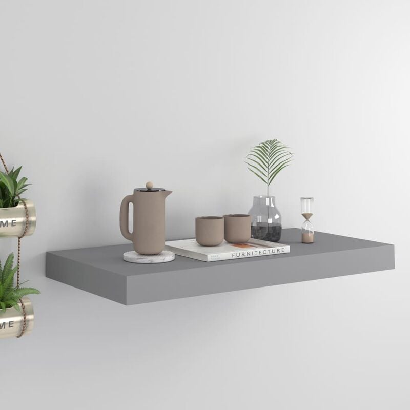 

Estante flotante de pared gris MDF 50x23x3,8 cm