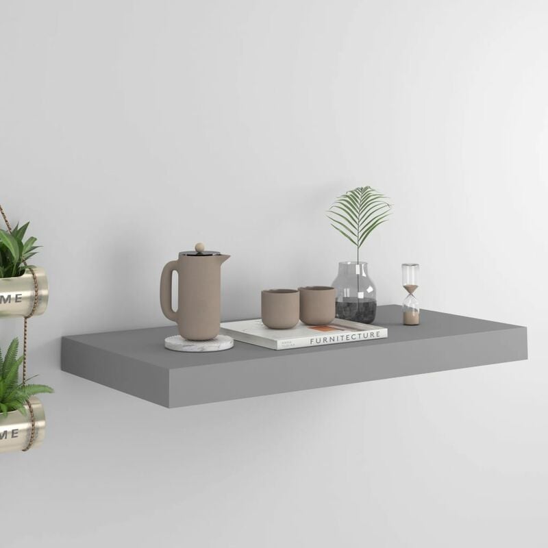 

Estante flotante de pared gris MDF 50x23x3,8 cm - Gris