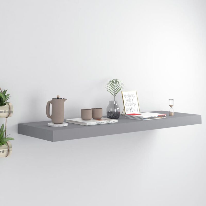

Estante flotante de pared gris MDF 80x23,5x3,8 cm
