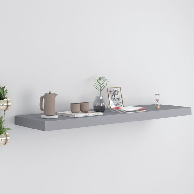 

Youthup - Estante flotante de pared gris MDF 90x23,5x3,8 cm - Gris