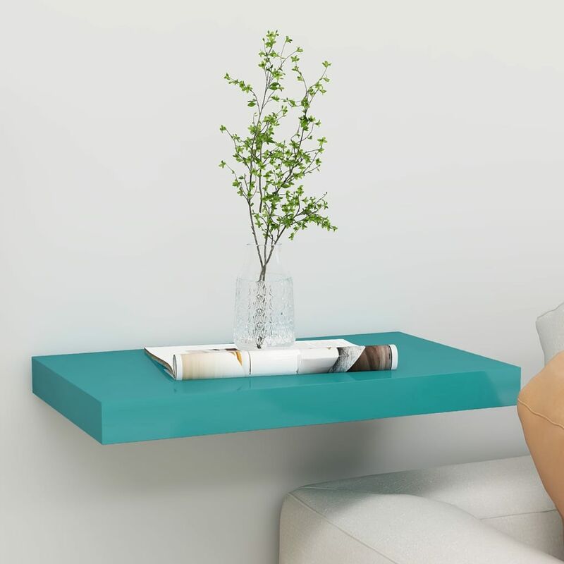 

Estante flotante de pared MDF azul 40x23x3,8 cm