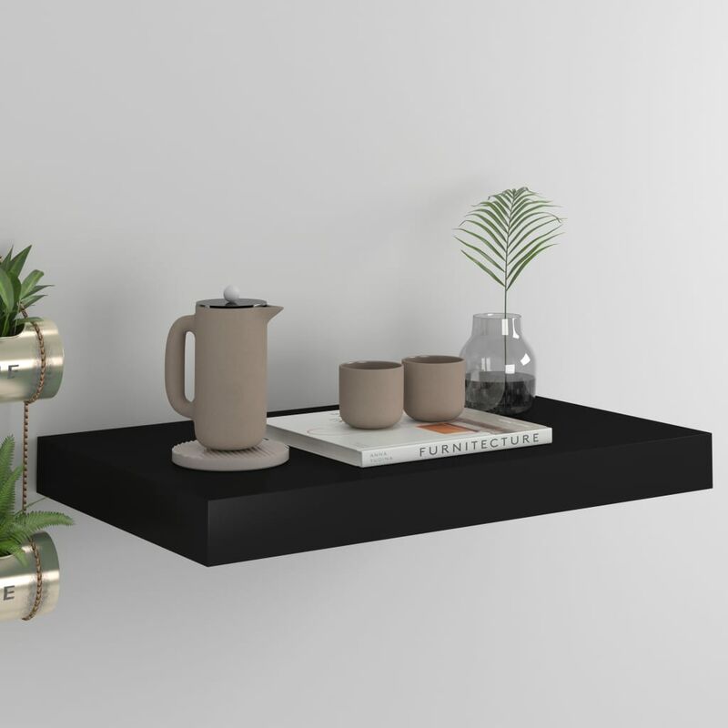 

Estante flotante de pared MDF negro 40x23x3,8 cm