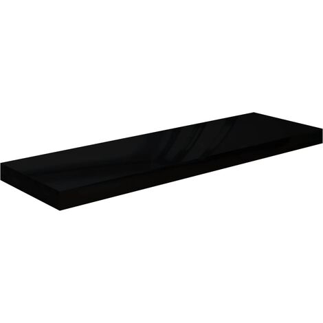 Estante flotante de pared MDF negro brillante 80x23,5x3,8 cm vidaXL