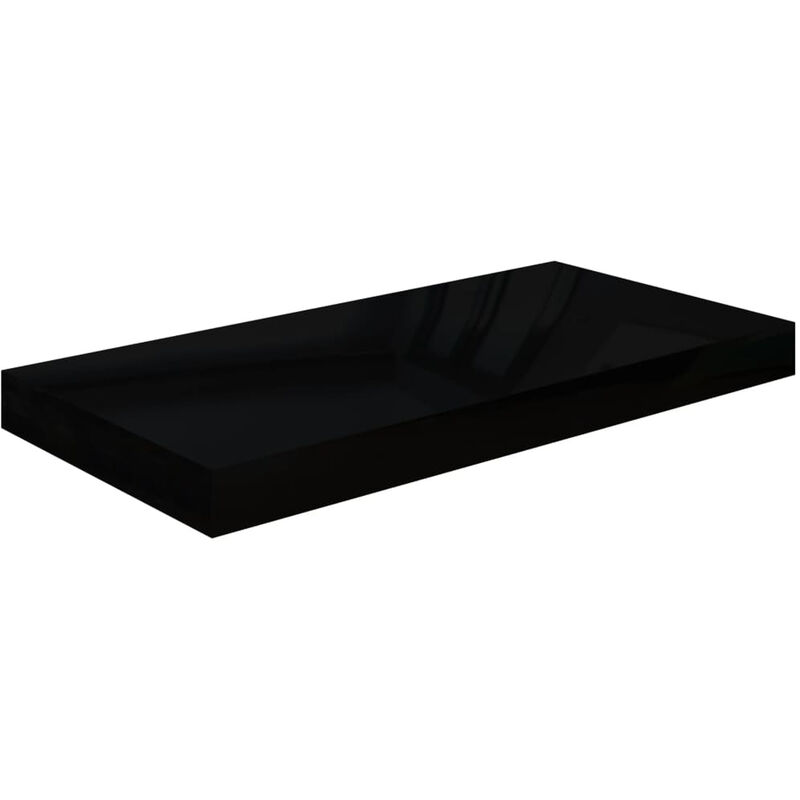 

Estante flotante de pared negro con brillo MDF 50x23x3,8 cm