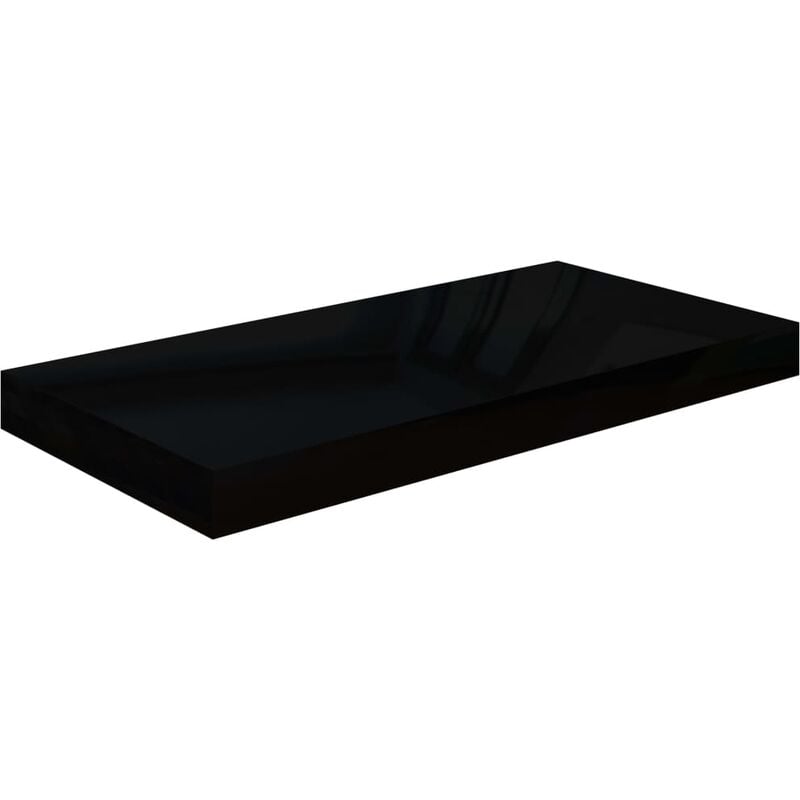 

Youthup - Estante flotante de pared negro con brillo MDF 50x23x3,8 cm - Negro
