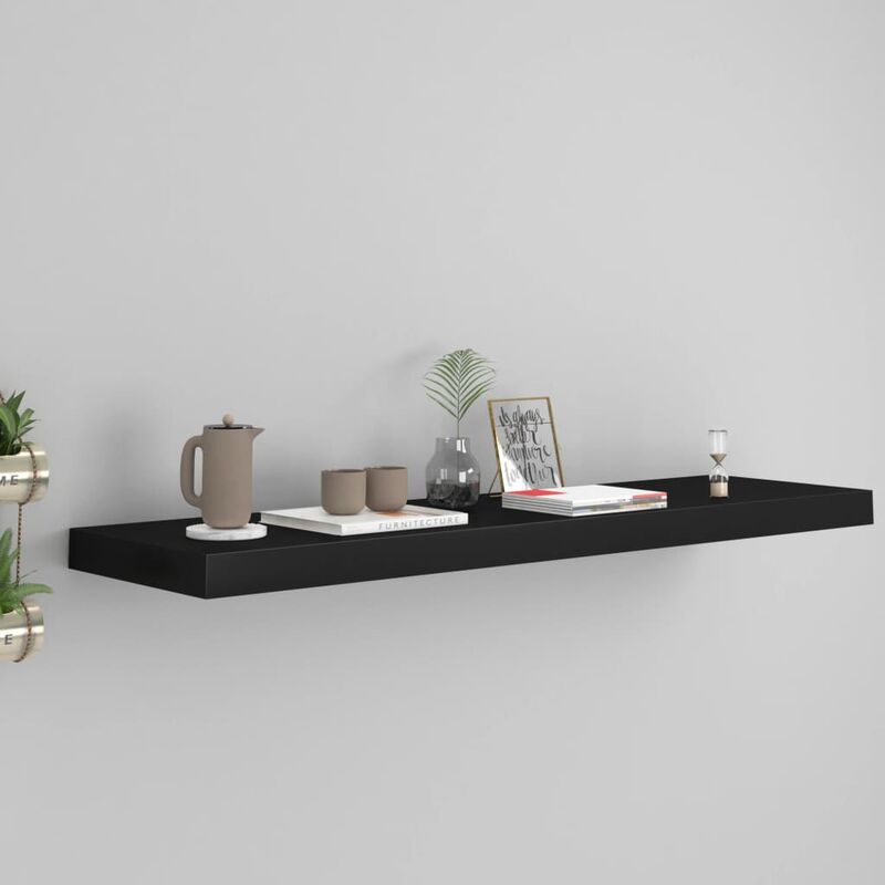 

Youthup - Estante flotante de pared negro MDF 90x23,5x3,8 cm - Negro