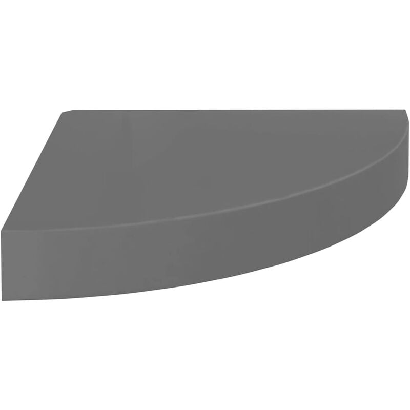 

vidaXL Estante Flotante de Esquina MDF Gris con Brillo 25x25x3,8 cm - Gris