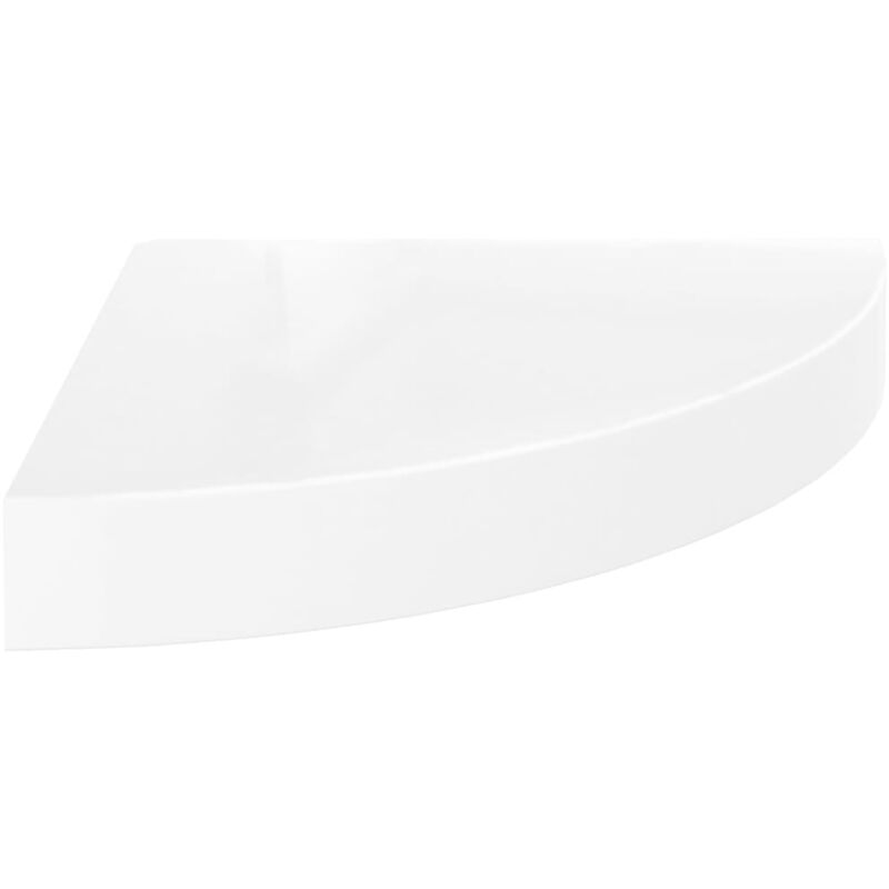 

vidaXL Estante Flotante de Esquina MDF Blanco con Brillo 25x25x3,8 cm - Blanco