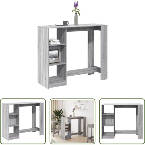 Estante gris -  Mesa alta con estante gris Sonoma 124x46x103,5 cm