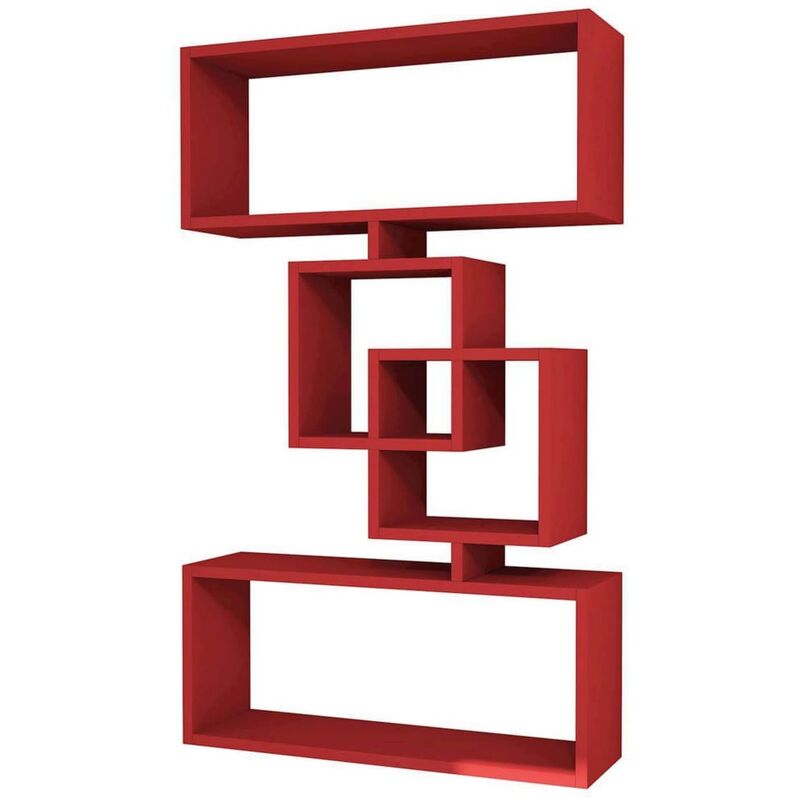 

Home Mania - Homemania Estantería de pared Harmony roja 70x22x117 cm - Rojo