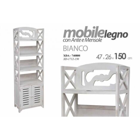 Estante librero blanco con puertas para sala de estar de estudio