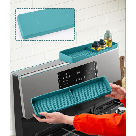 Estante magnético antideslizante de silicona para especias en la cocina – 2 unidades, verde oscuro