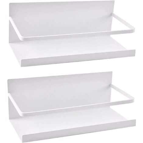 Estante magnético para refrigerador (blanco), paquete de 2, organizador para ahorrar espacio en la cocina.
