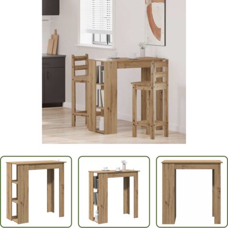 Estante -  Mesa alta con estante madera roble artisan 102x50x103,5 cm