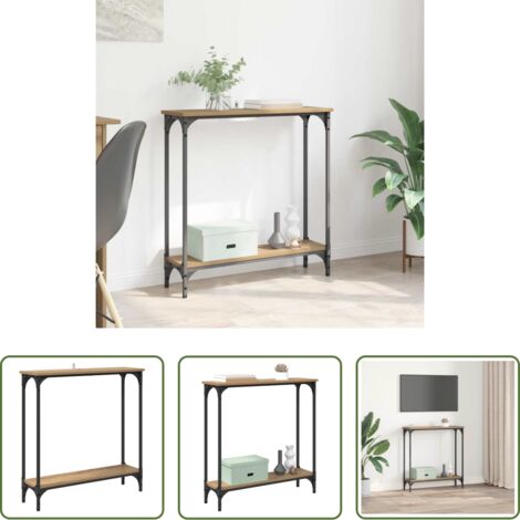 Estante -  Mesa Consola con estante Roble artesanal 75 x 22,5 x 75 cm