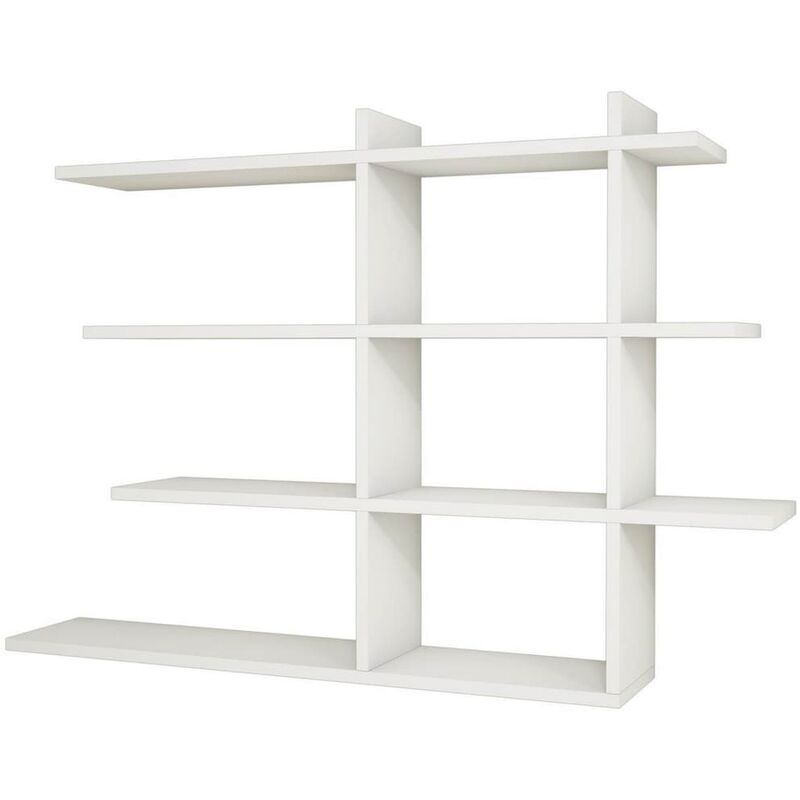 

Home Mania - Homemania Estantería de pared Mixed blanco 120x22x82 cm - Blanco