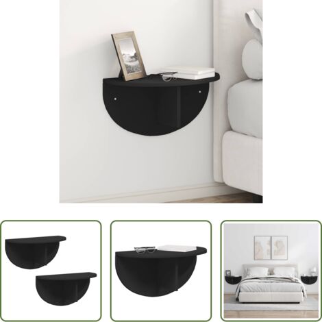 Estante moderno -  Estante de pared 2 pcs Negro 48 x 24 x 24 cm