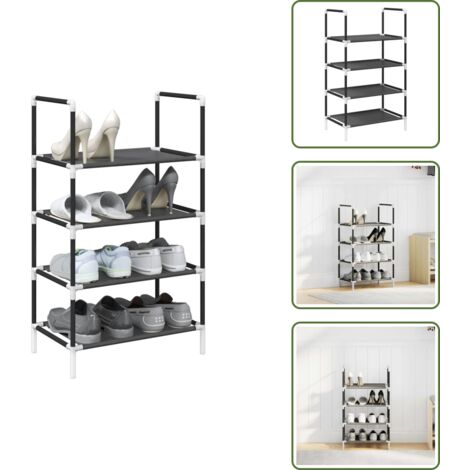 Estante multifuncional - vidaXL Zapatero 4 niveles negro 44x28x77 cm tejido no tejido - Estante de tela