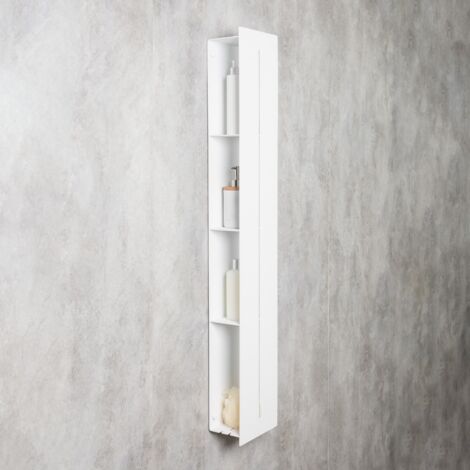 DASKE Estante de baño, fabricado en aluminio, blanco, CONTINENTAL MAX (115 cm)