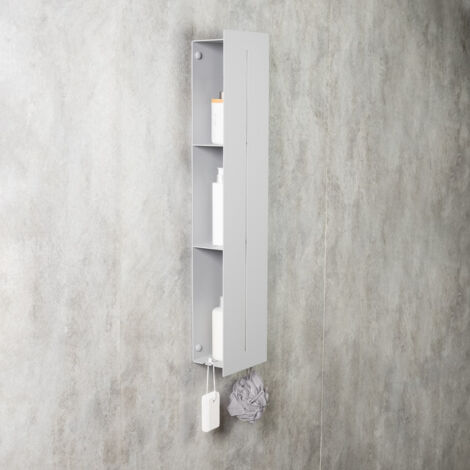 DASKE Estante de baño, fabricado en aluminio, gris, CONTINENTAL (90 cm)