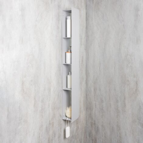 DASKE Estante de baño, fabricado en aluminio, gris, CONTINENTAL MAX (115 cm)